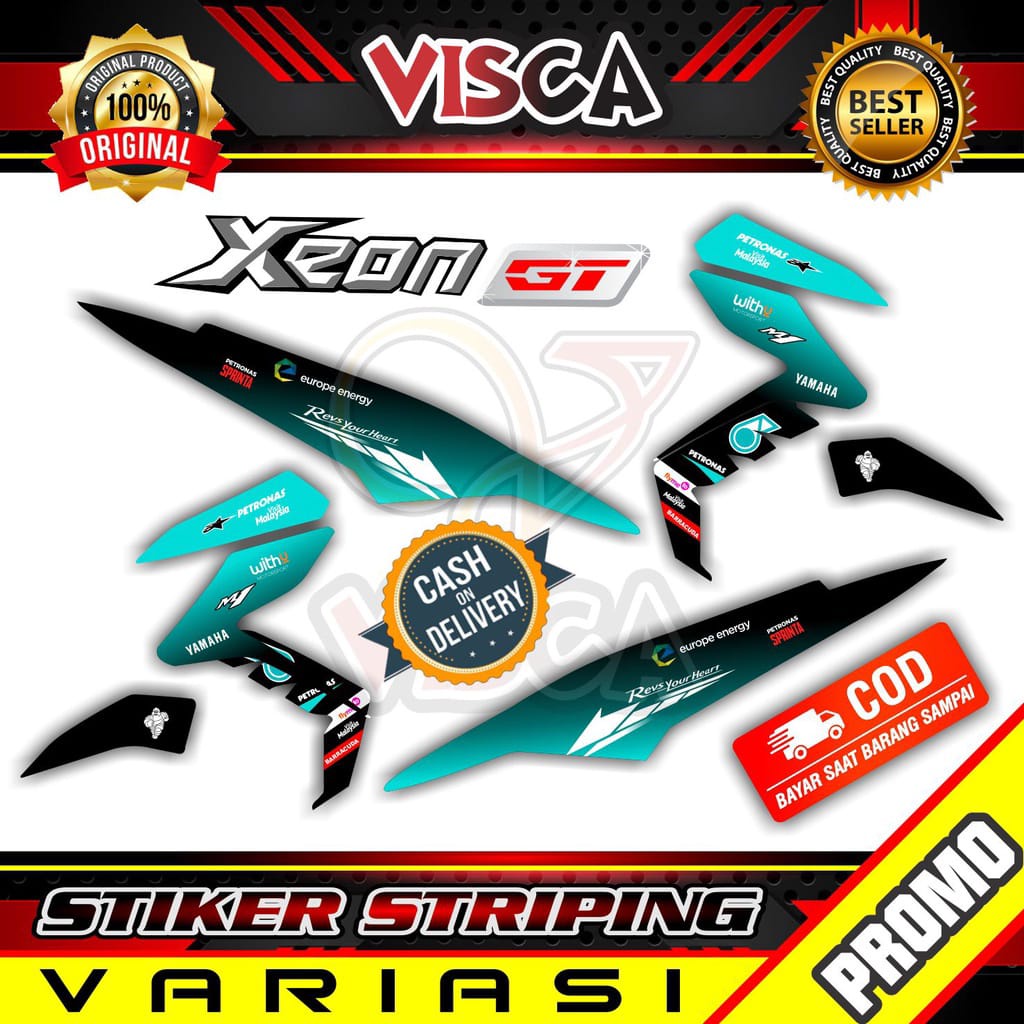 COD / Bayar Ditempat Striping Lis Xeon Gt Stiker Motor Yamaha Xeon Gt Striping Hologram Xeon Petrona