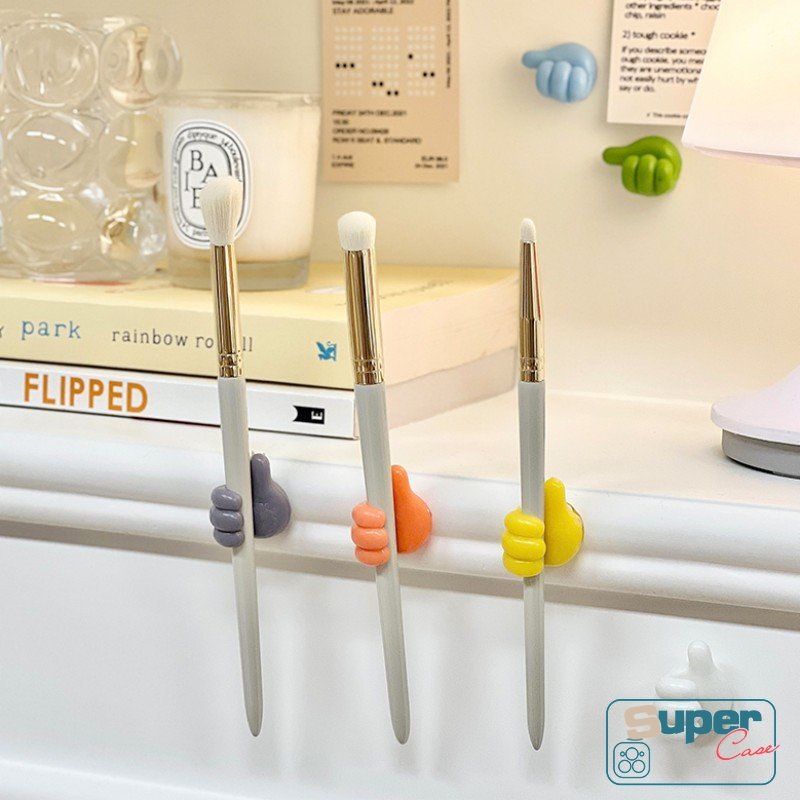 Kreatif 3D Jempol Kunci Gantungan Hook Hoom Perekat Diri Dekorasi Dinding HookOffice Tanggal Garis Kabel Klip Kawat Meja Organizer