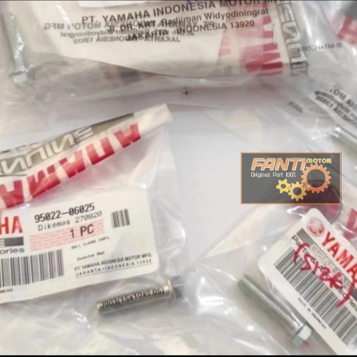 BOLT FLANGE 95022-06025 BAUT BAK CVT XMAX 250 PART ORIGINAL YAMAHA