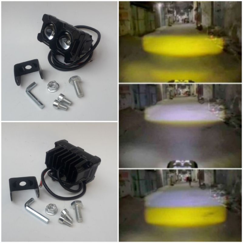 1 buah Lampu tembak D2 laser 2 mata