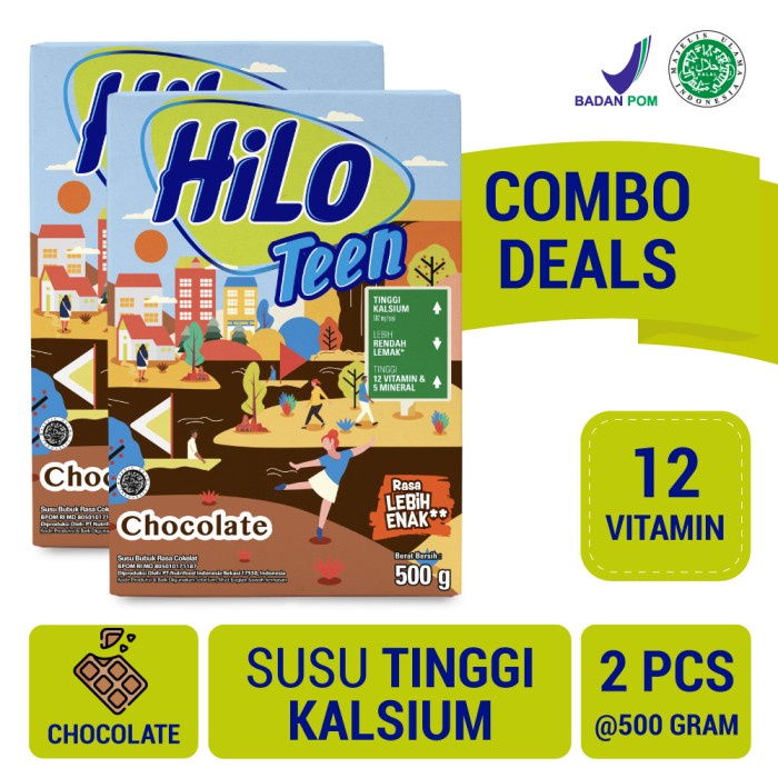 

[ COD ] Twin Pack: HiLo Teen Chocolate 500gr - Susu Tinggi Kalsium