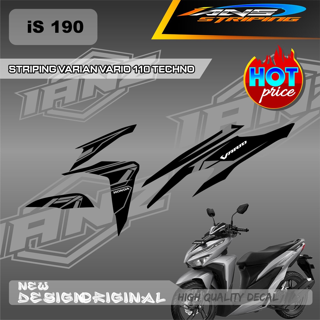 NEW STRIPING VARIASI HONDA VARIO CBS DAN TECHNO 110 GRAFIK STIKER LIST SEMI FULL BODY / DECAL KERETA VARIO TECHNO  IS190