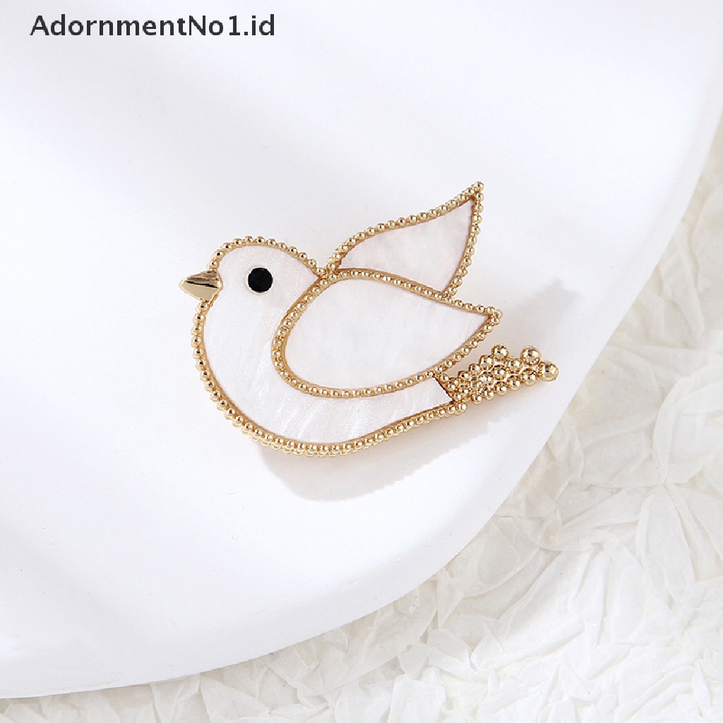 [AdornmentNo1] Bros Burung Enamel Putih Bros Dove of peace Untuk Pesta Perjamuan Clothese Jewelry [ID]