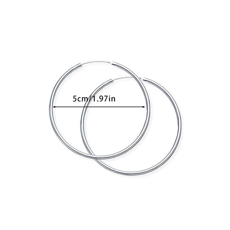 Anting Hoop Lingkaran Simple Halus Kepribadian Hiperbole925 Sterling Silver Untuk Wanita