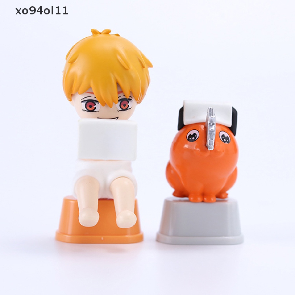 Xo 4Pcs/Set Anime Chain Man Denji Figure Kamar Mandi Gosok Belakang Q Boneka Model Mainan OL