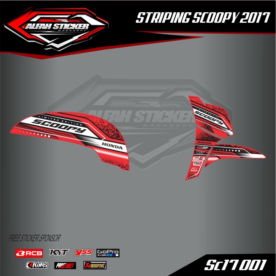 Stiker motor scoopy 2017 striping motor honda scoopy