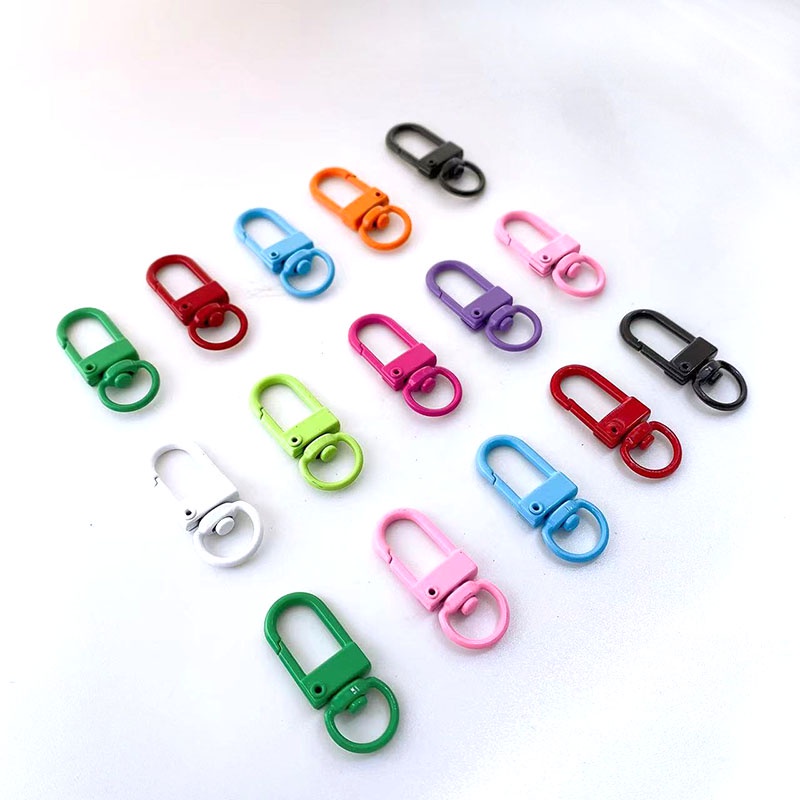 10pcs Warna Rantai Lobster Logam Kait Gantungan Kunci Putar Warna Gantungan Kunci Untuk Membuat Perhiasan DIY Key Chain Accessories