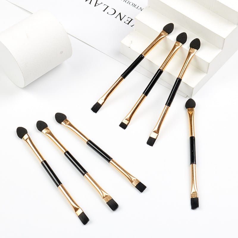 Make Up Brush Eyeshadow Double And Blending 2in1 Gold Eye Makeup Tool F948