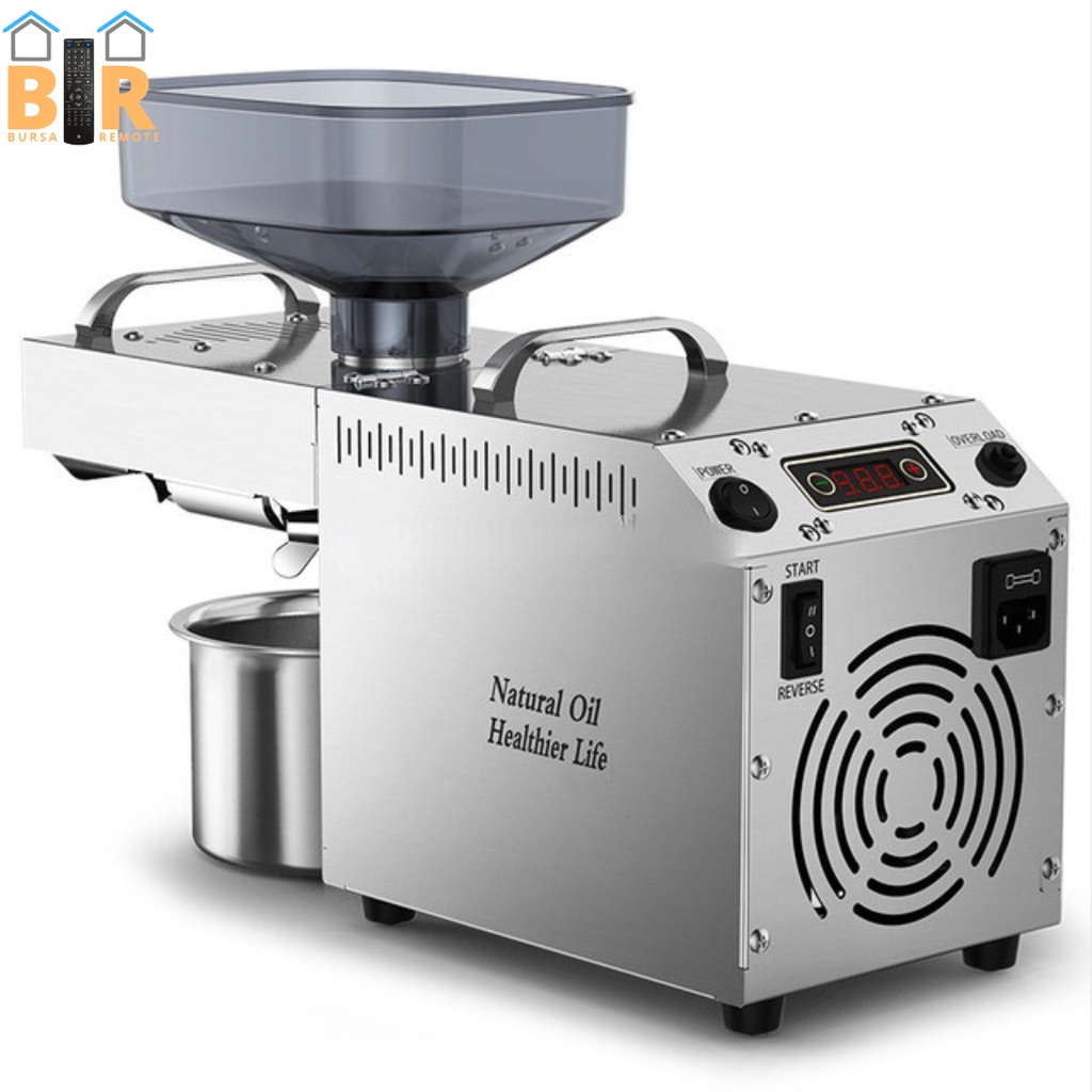 Mesin Press Oil Minyak Biji Bijian Kacang Otomatis 750W Stainless Steel Digital