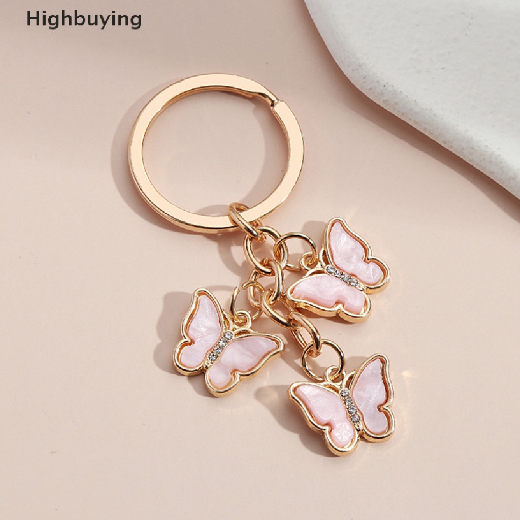 Hbid Gantungan Kunci Kupu-Kupu Lucu Gantungan Kunci Enamel Lapis Emas Untuk Wanita Gadis Handbag Aksesoris Ch Fashion Jewelry Glory