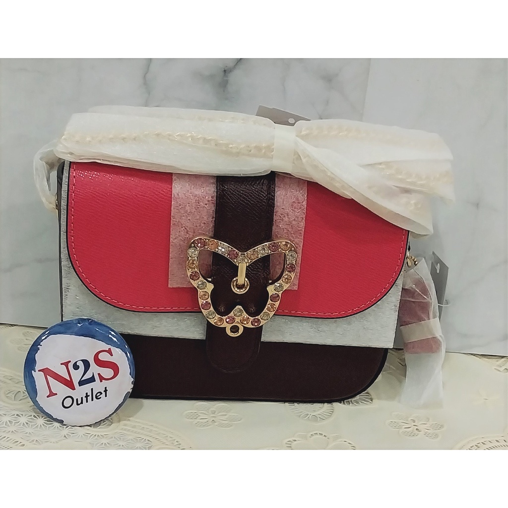 coach tas wanita C 88 gemma butterfly original strawberry cranberry