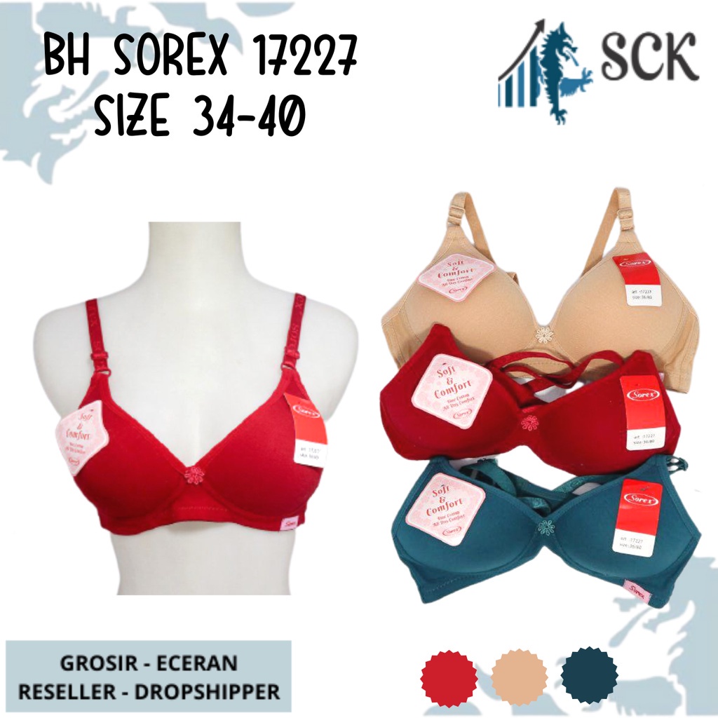 BH SOREX 17227 Busa Tanpa Kawat Original / Pakaian Dalam Wanita BH 17227 - sckmenwear GROSIR