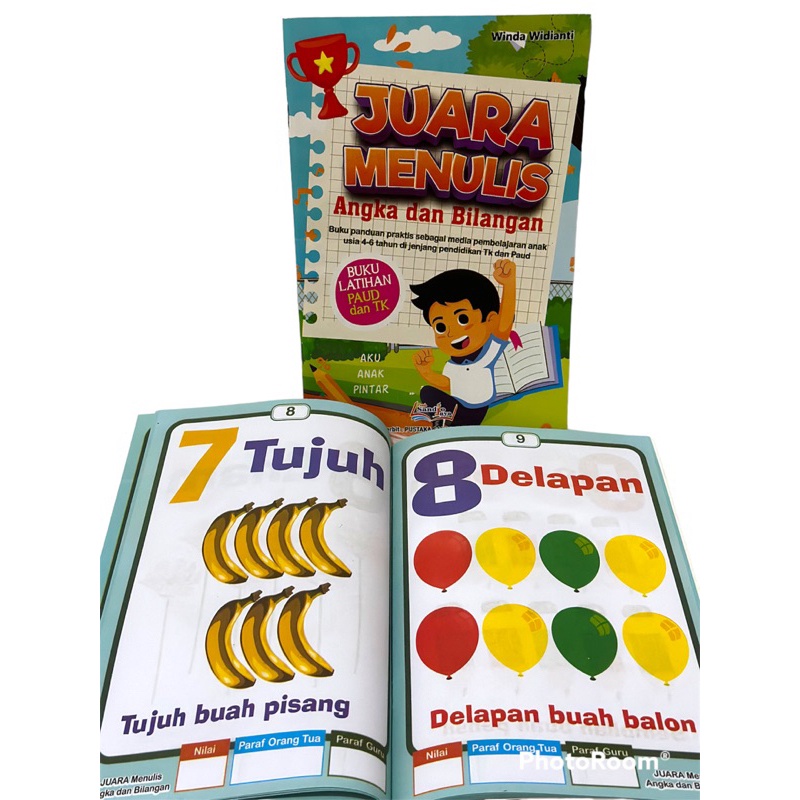 Buku Anak Juara Menulis Angka Dan Bilangan / Panduan Belajar Anak Usia 4-6 Tahun Untuk TK dan Paud - TBS