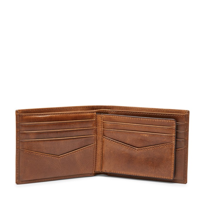 SALE -Fossil Ryan RFID Passcase Dark Brown Dompet Pria - ML3829-201  3.1.23