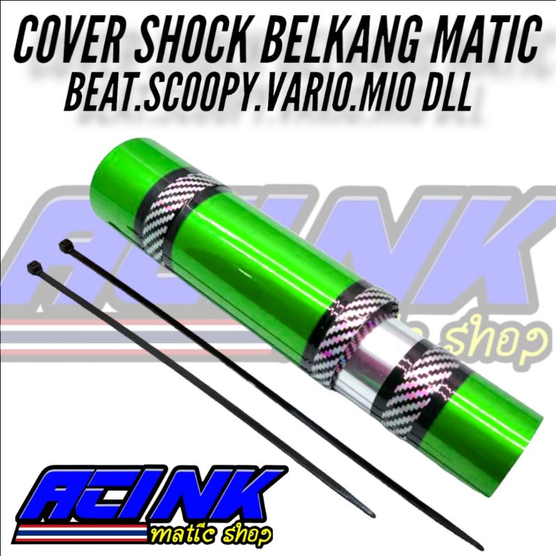 Cover Shock Belakang Variasi Carbon Hologram Pnp Motor Mio.Beat.Scoopy.Vario 125 150