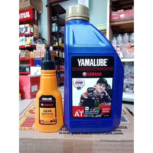 PAKETAN OLI YAMALUBE SUPER MATIC 10W-40 1L + OLI GEAR YAMALUBE 100 ML, 100% ORIGINAL