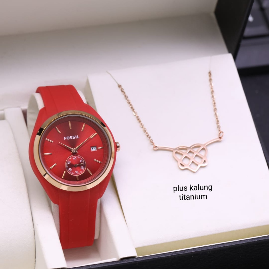 BEST SELLER JAM TANGAN WANITA FS ANALOG FM85 TALI RUBBER DM 3.7CM FREE BOX KALUNG &amp; BATERAI || JAM TANGAN FASHION WANITA JAM TANGAN CEWEK MURAH