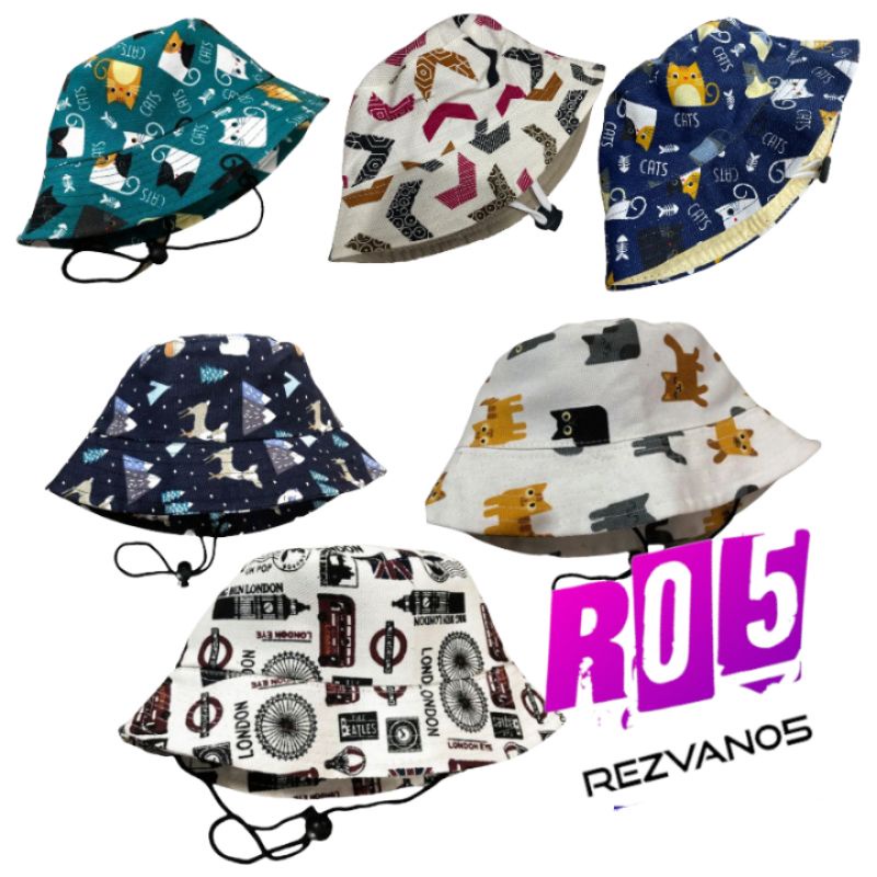 Topi bucket anak karakter //bucket cewek cowok