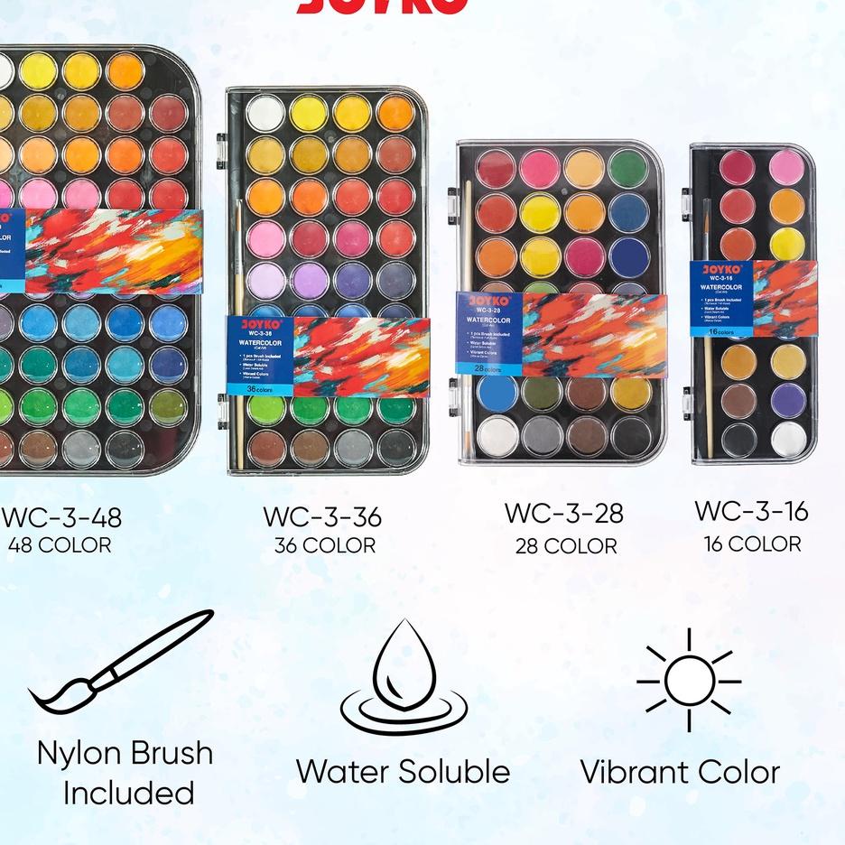 

Obral Terbaik Watercolor Set Cat Air Joyko WC-3