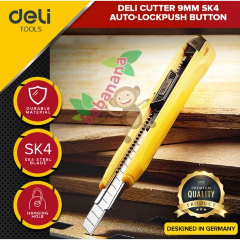 Deli DL009B SK4 cutter pisau tajam anti lock hobi tamiya gundam kuning