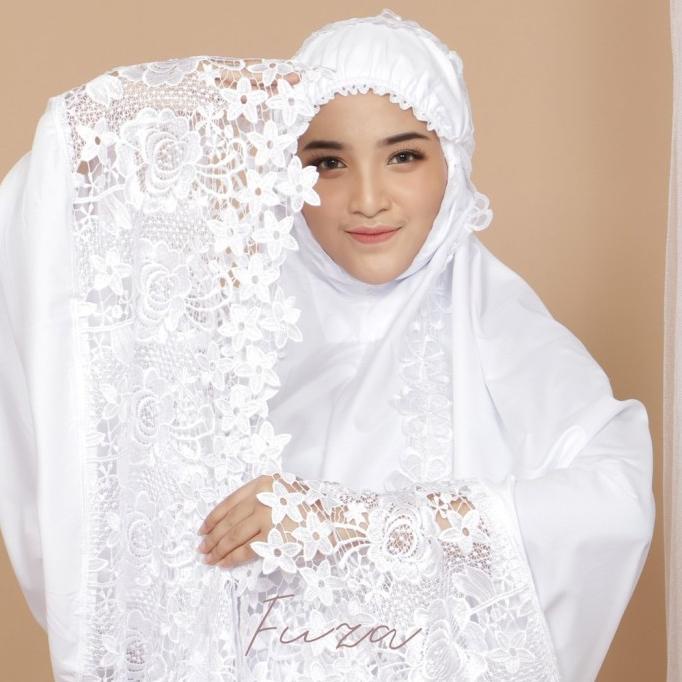 Mukena Dewasa Putih Polos Bordir Mawar Jumbo Murah Mewah Mukena Dewasa