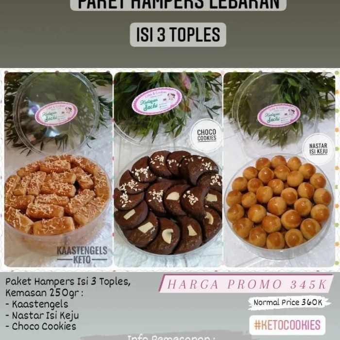 

Paket Hampers Lebaran Keto Cookies Isi 3 Toples