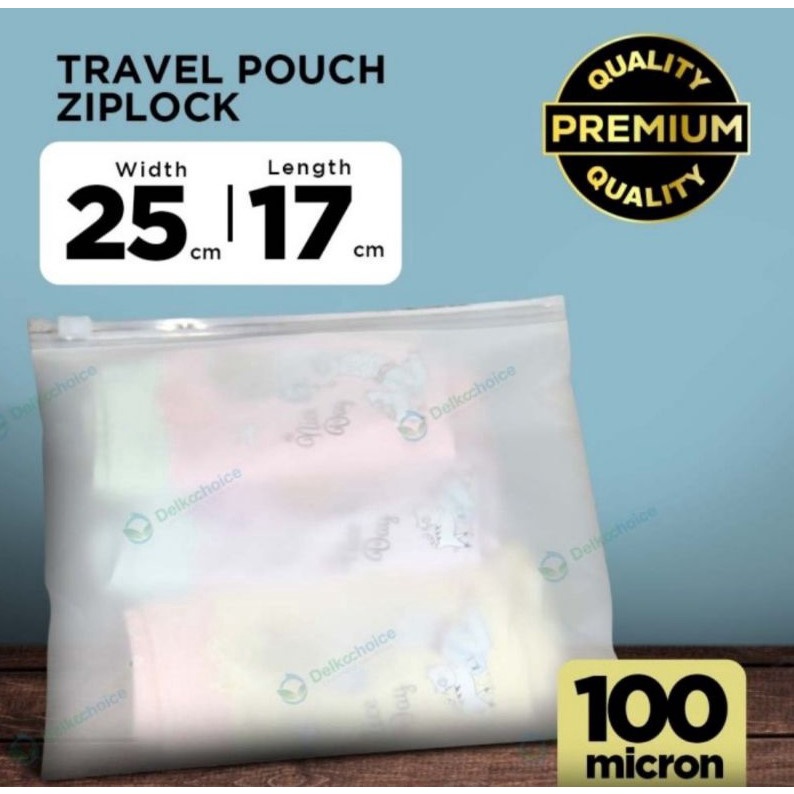Travel Pouch 25x17 Premium 100Mic Pouch Organizer Ziplock Matte