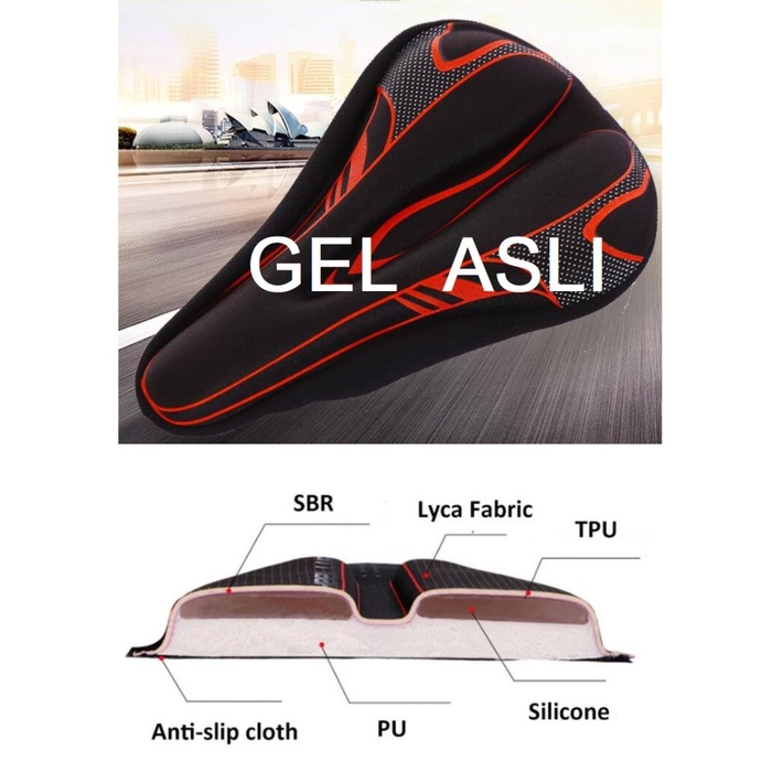 Saddle Sarung Sadel Sepeda Asli Gel/Cover Sadel Sepeda/Sarung Jok/Silicone