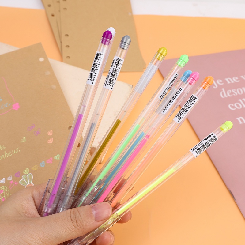 [Harga Grosir] Alat Tulis Belajar Siswa Kreatif Buku Kartu Hitam Pena Tulisan Tangan DIY Handbook Album Doodling Pulpen High Gloss Color Neutral Pen Classroom Stabilo