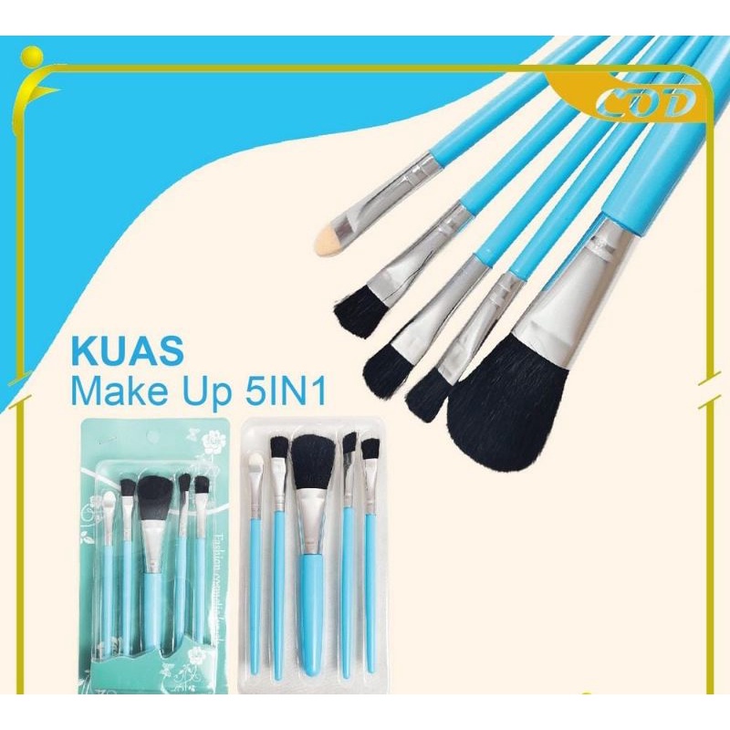 [LGS] KUAS MAKE UP SET 5 IN 1 MINI TRAVEL / PAKET KUAS MAKE UP BRUSH