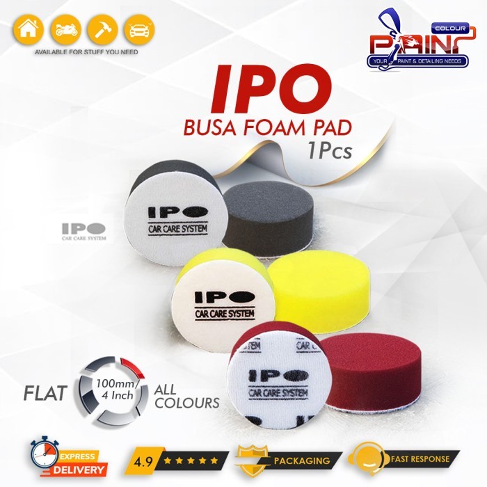 IPO Busa Flat Cutting Pad 4 inch - All Colours Busa Poles Flat 100mm