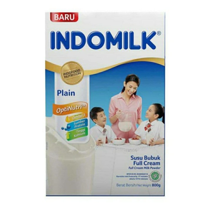 

[ COD ] Indomilk susu bubuk full cream plain 800 gr