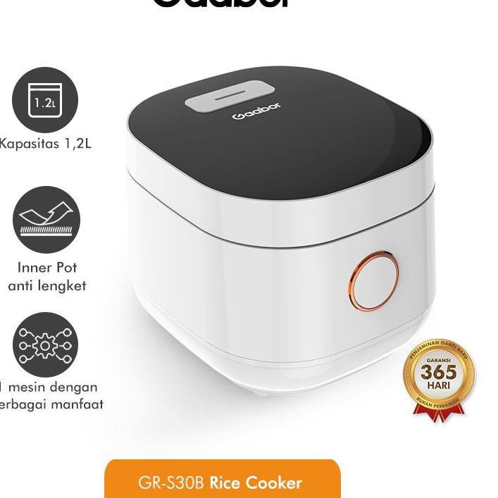 EBR984 Gaabor Rice Cooker 1,2 L Penanak Nasi 3-4 Porsi Alat Masak Nasi Smart Micro Processor - Putih