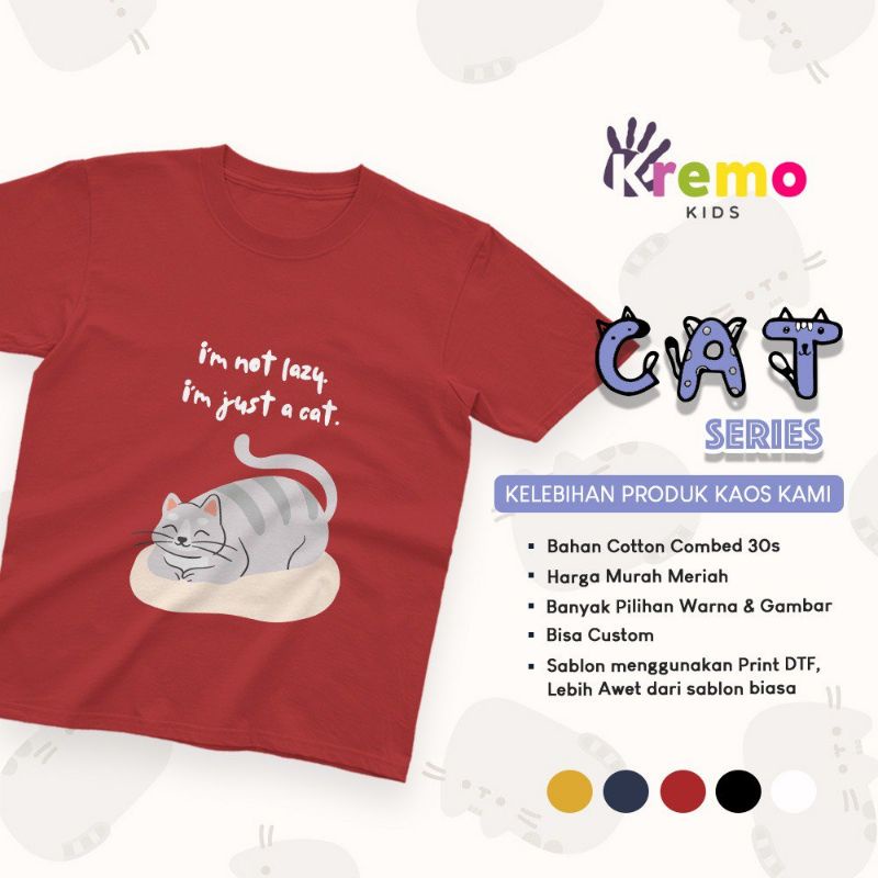 Baju kaos couple ayah anak #Kremo kids Cat Series