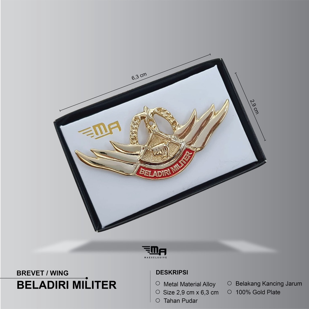 WING BELADIRI MILITER PDH BRIBVET BREVET PIN BELA DIRI MILITER