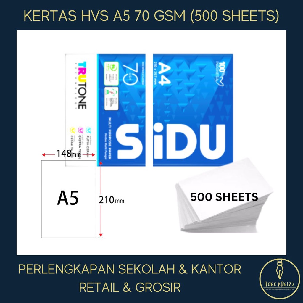 Kertas HVS A5 70 Gram 500 Lembar