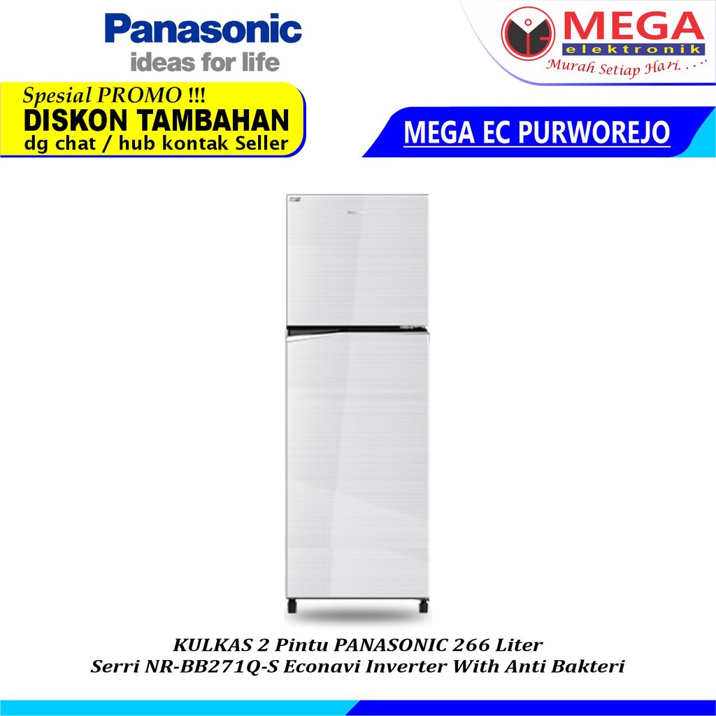 LEMARI ES PANASONIC 2 PINTU NR-BB271Q-S / NRBB271QS / NR BB271Q S