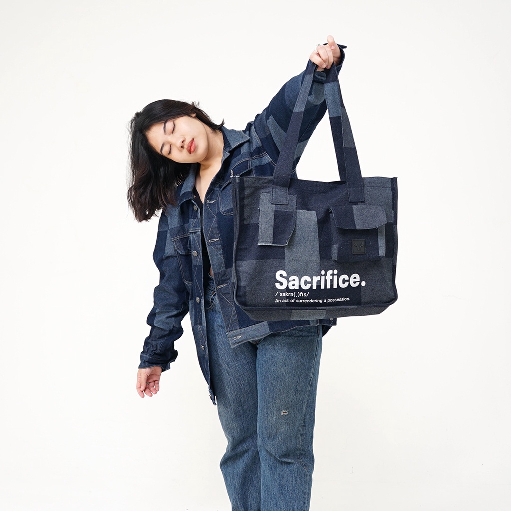 Whoopculture &quot;SICA&quot; 14oz Denim Tote bag