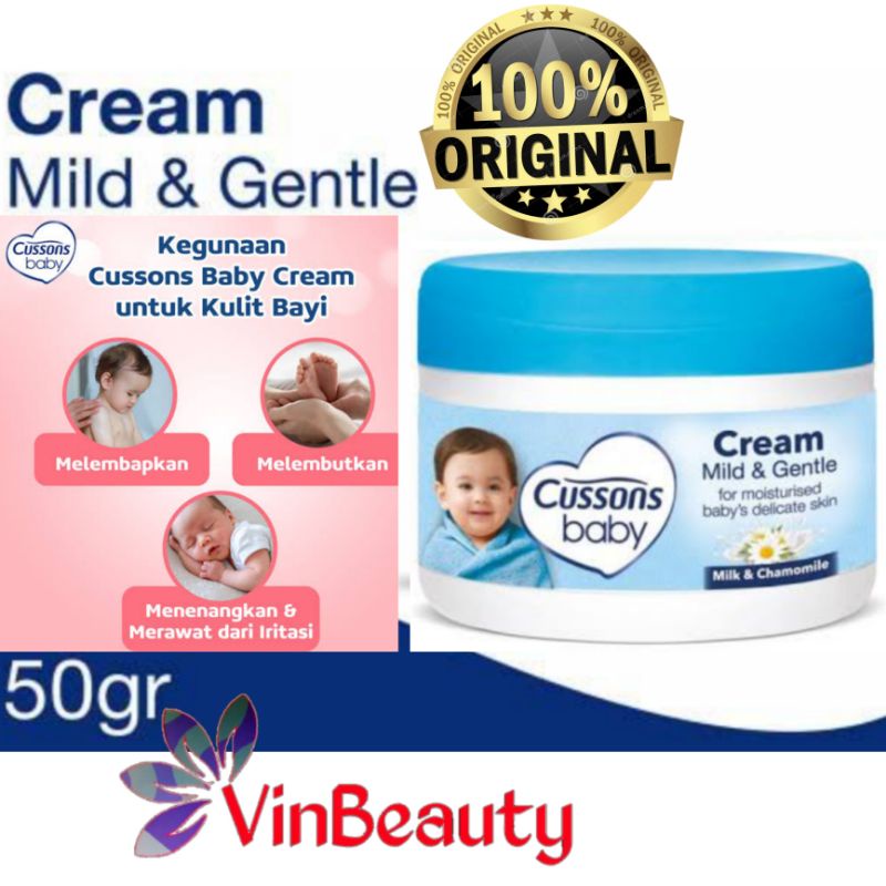 CUSSONS BABY CREAM MILD &amp; GENTLE 50 GRAM / KRIM LOTION BAYI CUSONS 50 G