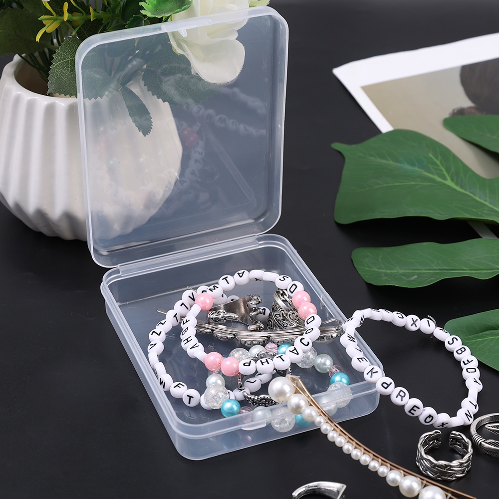 Clamshell Keranjang Penyimpanan Serba Serbi Mini Desktop Storage Box Container Transparan Desktop Kosmetik Perhiasan Alat Tulis Rumah Kantor Aneka Organizer Plastik