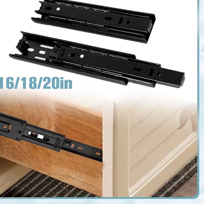 ➲ Isi 2 Rel Laci Hitam Rel Laci Slow Motion Rel Laci Soft Closing 35 40 45 50 Cm Rel Laci Lemari Rel