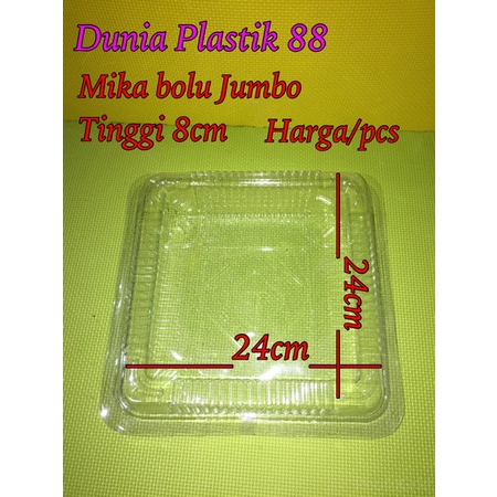 [Tempat Roti] Plastik Mika Uk Jumbo Kotak Box Tempat Mika Plastik Bening Bolu Besar [Pbaked]