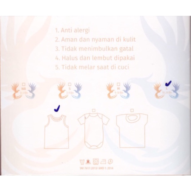 Baby Phoenix Singlet (1 BOX isi 3pcs) / Kaos Dalam Bayi Organic Bamboo / COTTON BAMBU / bahan adem