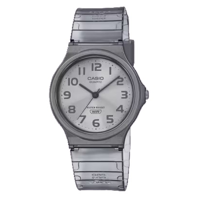 Casio General MQ-24S-7B 8B /  MQ24S-2B 4B MQ24 MQ-24 Jam Tangan Unisex Digital Karet Putih Bening Transparan