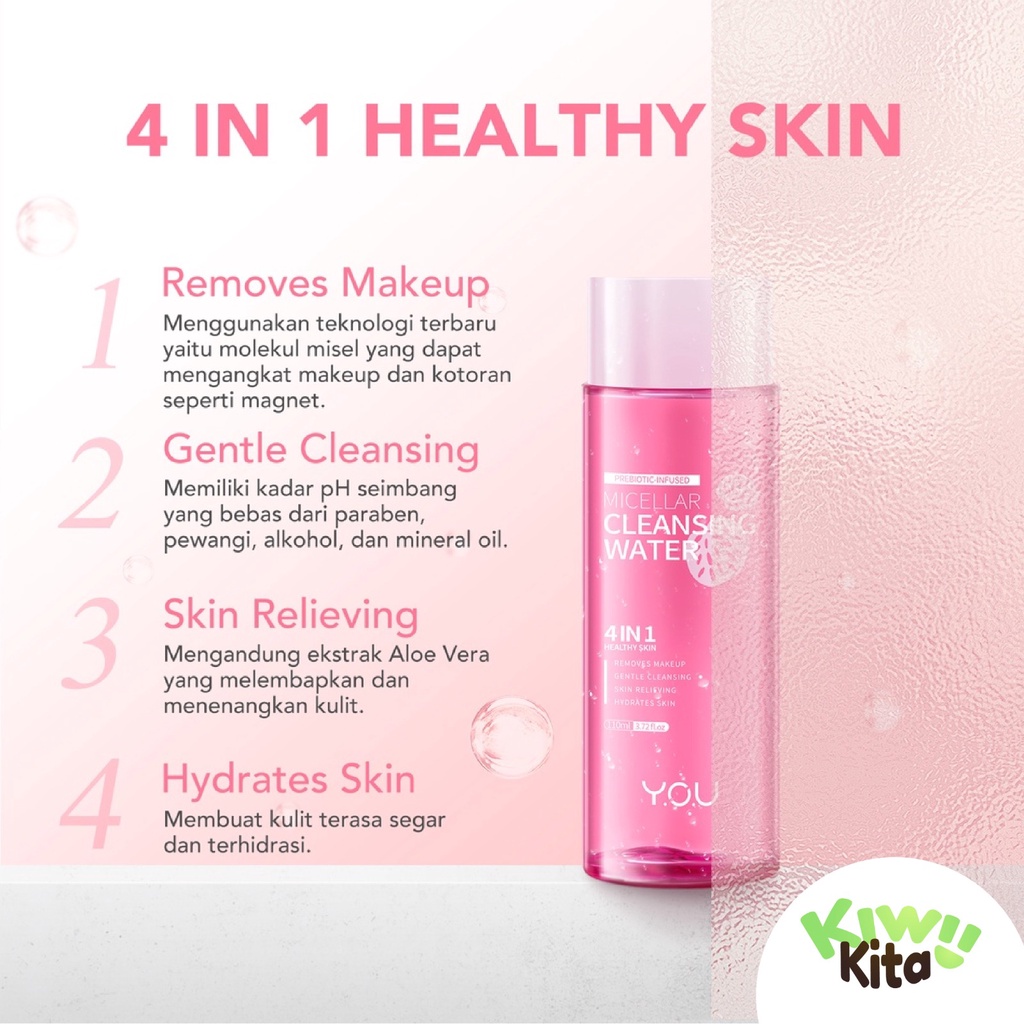 KIWI KITA-YOU Prebiotic-Infused Micellar Cleansing Water | Pembersih Make Up 50ml