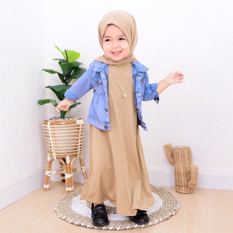 Inner Dress Anak Perempuan Inner Dress Kutung Tanpa Lengan Polos