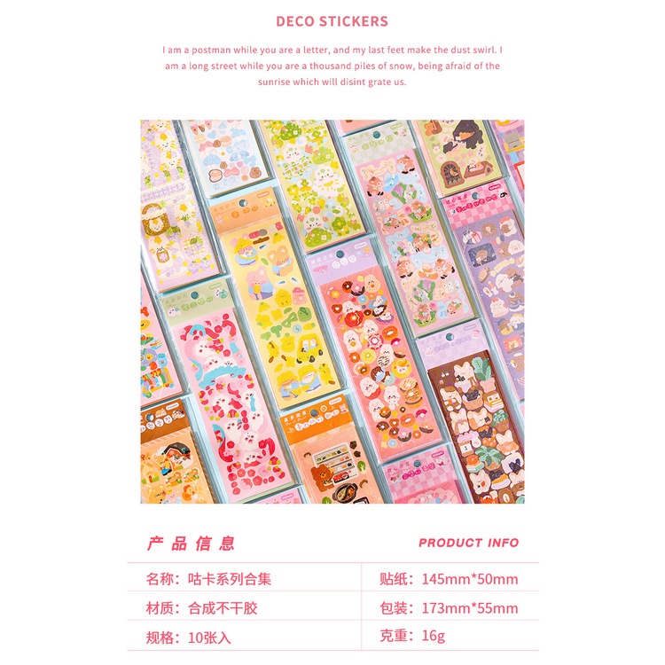 10pcs Banyak Gaya Lucu Kartun Tangan Akun Diary DIY Stiker Anak Buku Teks Laser Handwor Dekoratif Stiker Set