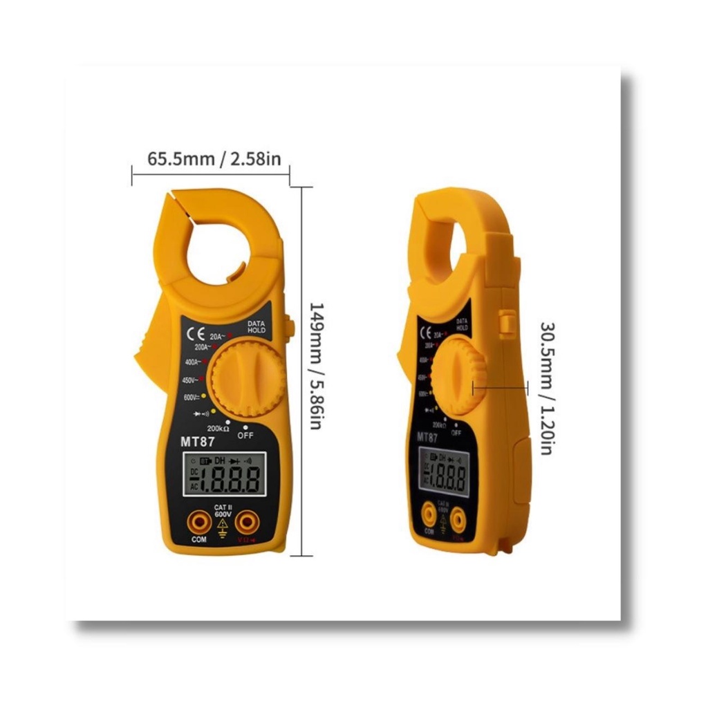 MT87  Digital Clamp Meter Tang Ampere Multimeter MT-87 Kabel Tester Ukur Arus Tegangan Listrik AC DC