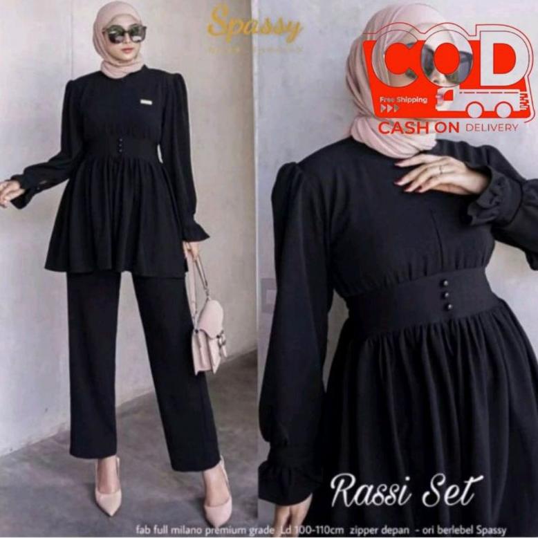 Rassi Set Crinkle Airflow Ld 110 Cm / Setelan Polos Rassi / One Set Rassi / Setcel Polos Crinkle Air