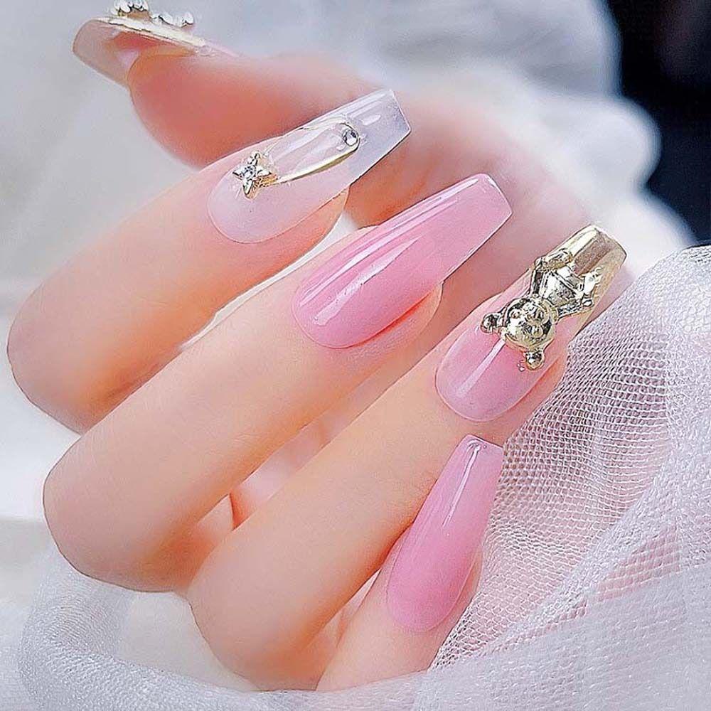 Rebuy Bear Hiasan Kuku Wanita Fashion Cinta Hati Merek Logo Hiasan Kuku Nail Jewelry